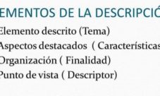 ¿Cuáles son los elementos de la descripción?