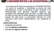 Descripción literaria y sus características